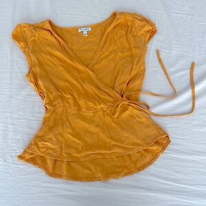 ❌SOLD❌ Yellow wrap blouse top